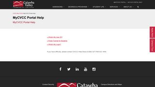 MyCVCC Portal Help - Catawba Valley Community College