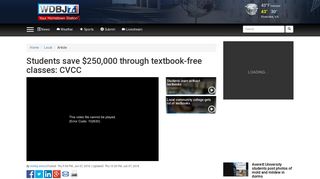 Students save $250,000 through textbook-free classes: CVCC - WDBJ7