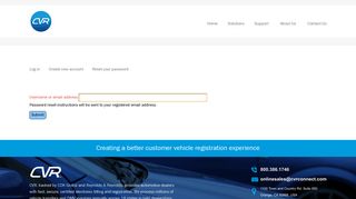 Reset your password | CVR | Computerized Vehicle Registration