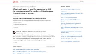 Which mail server is used for messaging in CVS Caremark company ...