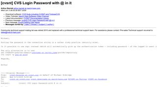 [cvsnt] CVS Login Password with @ in it