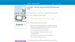 cvs login - How do I log in from the CVS command line ...