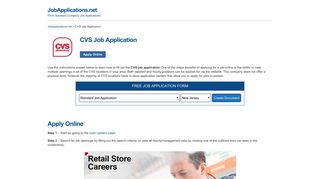 CVS Job Application - Apply Online