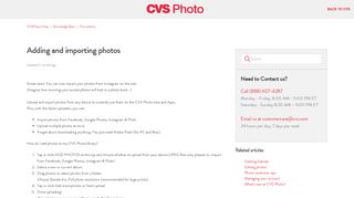 Adding and importing photos – CVSPhoto Help