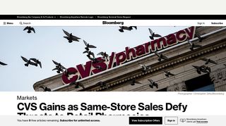CVS Stock (CVS) Up as Same-Store Sales Defy Threats - Bloomberg