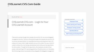 CVSLearnet.CVS.com – Login to Your CVS Learnet Account