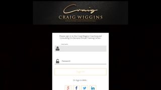 Craig Wiggins Coaching: Log In