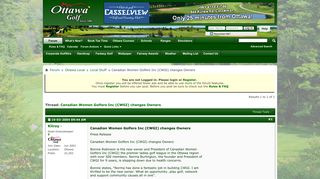 Canadian Women Golfers Inc (CWGI) changes Owners - OttawaGolf Forum