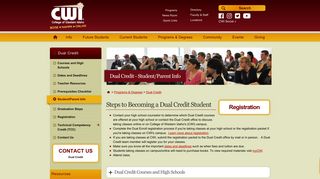 Dual Credit - Student/Parent Info | CWI