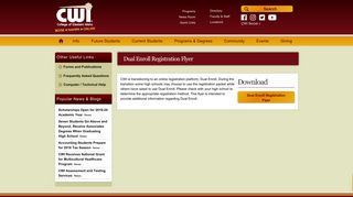Dual Enroll Registration Flyer | CWI