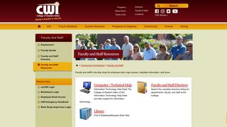 Faculty and Staff Resources | CWI