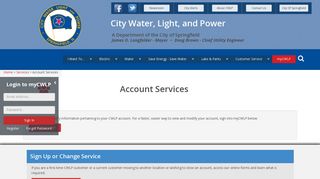Account Services - City Water, Light, and Power