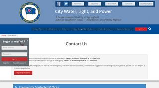 Contact - City Water, Light, and Power