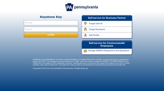 PA Pennsylvania Keystone Key Login Page - humanservices.state.pa.us