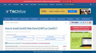 How to Install CentOS Web Panel (CWP) on CentOS 7 - Tecmint
