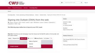 Article - Signing into Outlook (OWA) ... - TeamDynamix