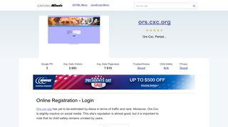 Ors.cxc.org website. Online Registration - Login.