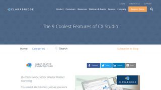 The 9 Coolest Features of CX Studio | Clarabridge