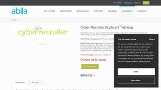 Cyber Recruiter Applicant Tracking - Abila Marketplace