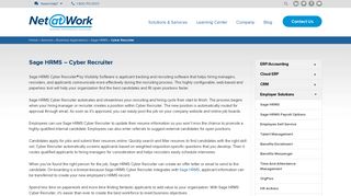 Sage HRMS HR Cyber Recruiter - Net at Work