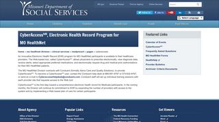 CyberAccess, an Electronic Health Record program | Missouri ...