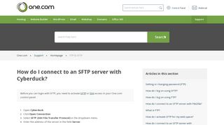 How do I connect to an SFTP server with Cyberduck? – Support | One ...