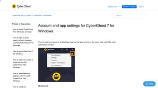 Account and app settings for CyberGhost 7 for Windows – CyberGhost ...