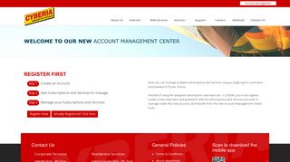 our new account management center - Cyberia
