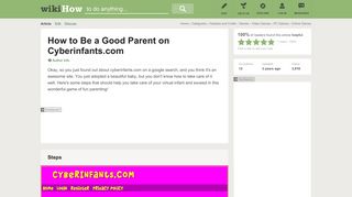 How to Be a Good Parent on Cyberinfants.com: 4 Steps