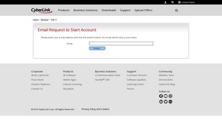 CyberLink - Email Request to Start Account