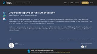 Cyberoam captive portal authentication - Experts Exchange