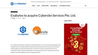 Exabytes to acquire Cybersite Services Pte. Ltd. - Exabytes.SG