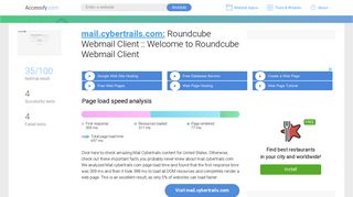 Access mail.cybertrails.com. Roundcube Webmail Client :: Welcome to ...
