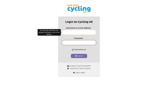 User account | Cycling UK