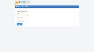 Login - Cyclos4 License Server