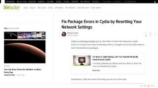 Fix Package Errors in Cydia by Resetting Your Network Settings