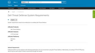 Dell Threat Defense System Requirements | Dell Dell Support/ Lybia