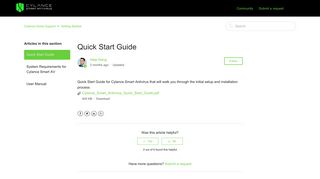 Quick Start Guide – Cylance Home Support