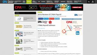 2016 Review of CYMA Payroll | CPA Practice Advisor