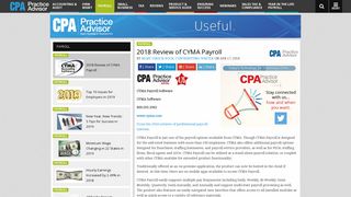 2018 Review of CYMA Payroll | CPA Practice Advisor