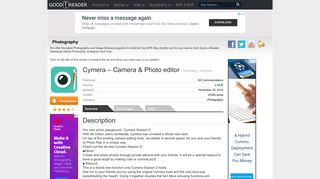 Cymera – Camera & Photo editor - GoodeReader app store