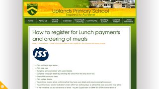 How to register for Lunch payments and ordering of meals | Uplands ...