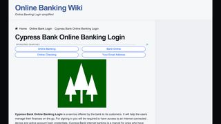 Cypress Bank Online Banking Login | OnlineBankingwiki