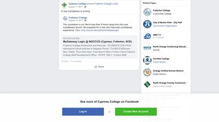 Cypress College - A new myGateway is coming. | Facebook