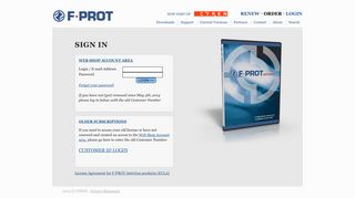 Customer Login - F-PROT Antivirus