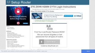 How to Login to the ZTE ZXHN H208N CYTA - SetupRouter