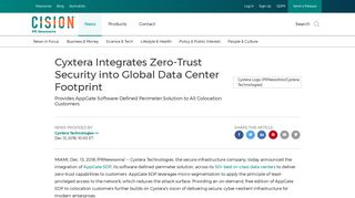 Cyxtera Integrates Zero-Trust Security into Global Data Center ...