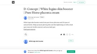 D-Concept | White logins skin booster | Pure Horse placenta cream