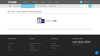 DAP-1330 - How to reset to Factory default? - D-Link Vietnam