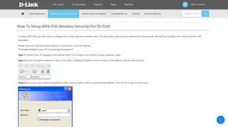 How to setup WPA-PSK (wireless security) for DI-524? - D-Link ...